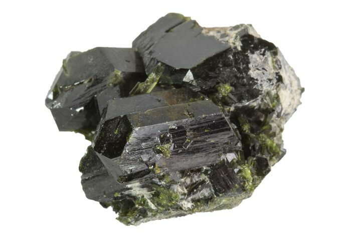 Lustrous, Dark Green, Epidote Crystal Cluster - Pakistan #91943
